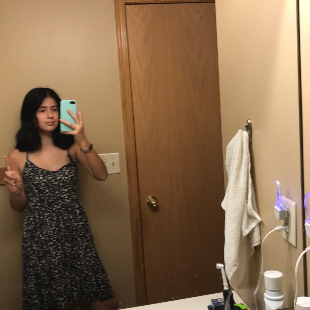 black floral dress